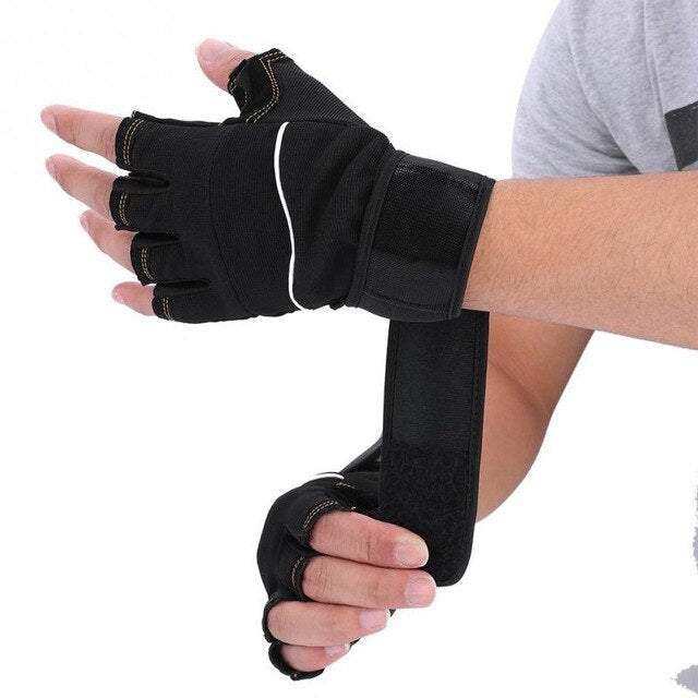 Men Women PU Fitness Gloves Half Finger Weight Lifting Gloves